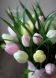 Букет з мила Green boutique тюльпани 25 штук високі рожево-біло-жовті 45