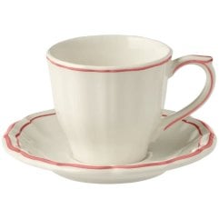 Чашка для чаю з блюдцем FILET CORAIL 175 мл - &Oslash; 8.5 см - &Oslash; 14.5 см Білий GIEN