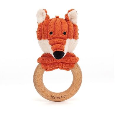 Деревянная игрушка-кольцо Лисичка Корди Рой беби Jellycat (Джелликэт) Little 14 см SR4WF, Оранжевый