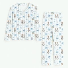 Дитяча піжама в англійському стилі з органічної бавовни Pima My Little Pie Lulu Blue 86-92 PJ022