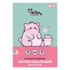 Картон кольоровий двосторонній Yes Pembe the Cat, 10 аркушів, А4, папка 956963