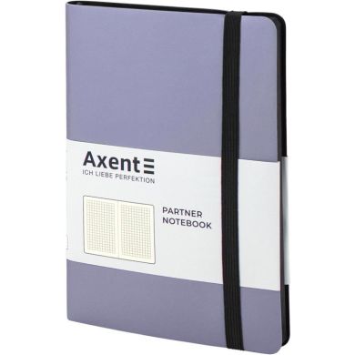 Книга записна Axent Partner Soft, 96 аркушів, клітинка, срібляста 8206-34-A