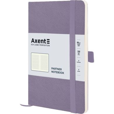 Книга записна Partner Soft Skin,125x195, 96 аркушів, клітинка,бузкова Axent 8616-36-A