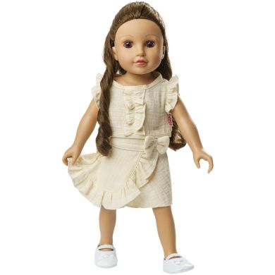 Комплект кофточка+юбка из муслина, молочный, на игрушку высотой 28-35 см Heless 1422