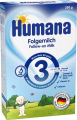Молочна суха суміш Humana 3 з пребіотиками галактоолігосахаридами 350 г 70175 4031244701756