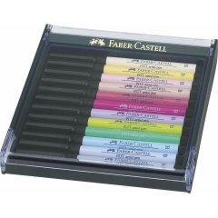Набір капілярних ручок-пензликів Faber Castell PITT ARTIST PEN BRUSH PASTEL 12 кольорів 25598
