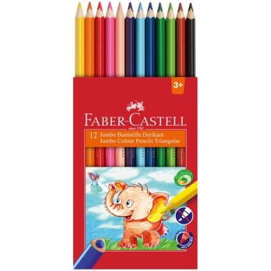 Набір кольорових олівців Faber-Castell Jumbo, тригранні, 12 шт 14725