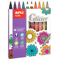 Набір маркерів Apli Kids Glitter з блискітками 10 кольорів 18218