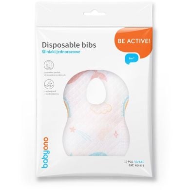 Нагрудник одноразовый 10 шт уп. 23,5 см x 34,5 см Babyono 878