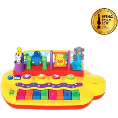 Дитяче піаніно Kiddieland Звірята на гойдалці 033423, Жовтий