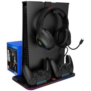 Підставка для охолодження Canyon CS-5 RGB PS5 Charge Black (CND-CSPS5B)