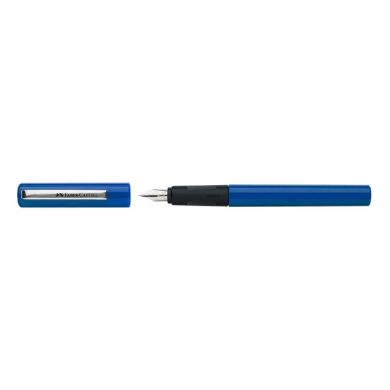 Ручка перьевая Faber-Castell для школы карбоновый корпус 6 синих картриджей 25819