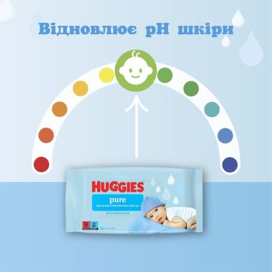 Серветки вологі Huggies Pure 56 шт 61266399 5029053550039