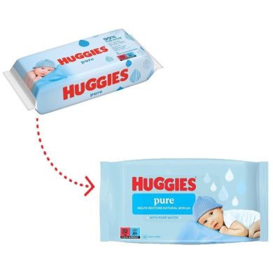 Серветки вологі Huggies Pure 56 шт 61266399 5029053550039