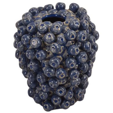 Ваза темно-синя BLUEBERRY, керамічна, D15x17,5см Fancy home collection 270-633