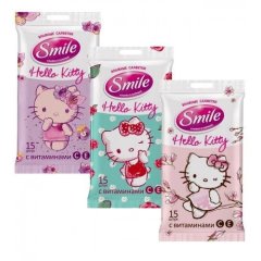 Вологі серветки Smile Hello Kitty Mix, 15шт 42109721 4823071614770