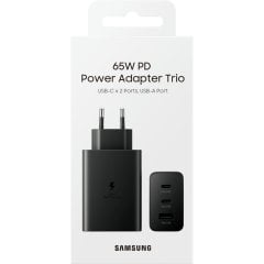 Зарядное устройство сетевое Samsung 65Вт 2xUSB-С PD PPS/USB-A, черный EP-T6530NBEGEU