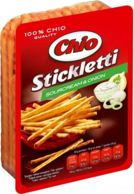 Cоломка Chio Stickletti солона зі смаком сметани та цибулі 80 г 61653 4000522061653