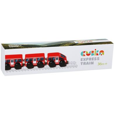 Дерев'яна іграшка Cubika Поїзд Експрес на магнітах 15108, Червоний