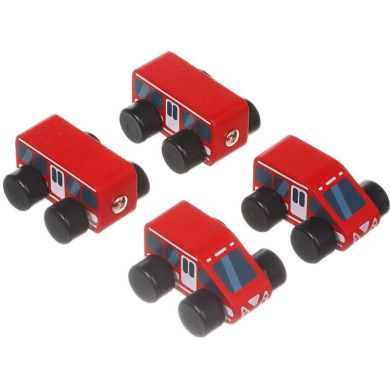 Деревянная игрушка Cubika Поезд Экспресс на магнитах 15108, Красный
