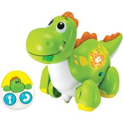 Іграшка Динозавр на радіокеруванні, їздить, музика, світло, батарейки, кор., 33*23*17 см WinFun 1141-NL, Зелений