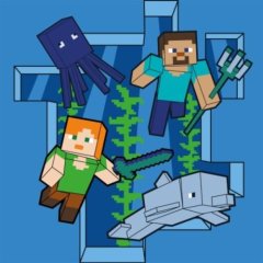 Картина по номерам SANTI Майнкрафт. Стив и Алекс в подводном мире, 25*25см 955475