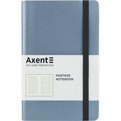 Книга записна Axent Partner Soft, 96 аркушів, клітинка, срібно-синя 8206-14-A