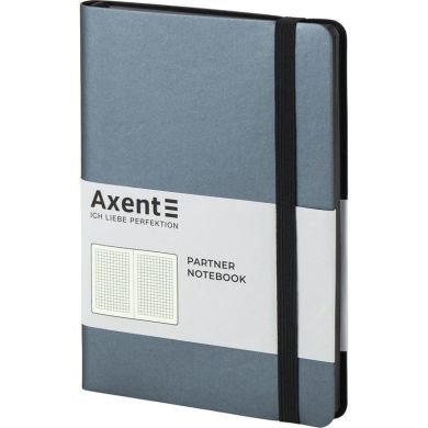 Книга записна Axent Partner Soft, 96 аркушів, клітинка, срібно-синя 8206-14-A