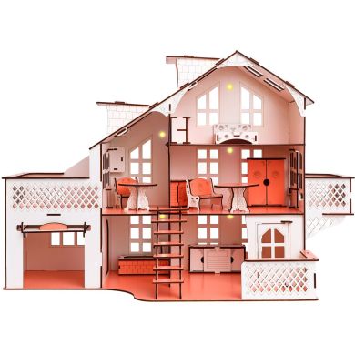 Кукольный дом большой GoodPlay 85х35х55 с гаражом и подсветкой В 012