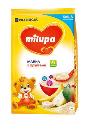 Каша Мілупа манна з фруктами для дітей від 6-ти місяців IMA04003829