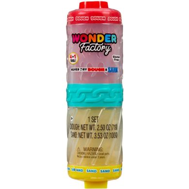 Набор для лепки 2-В-1 WONDER FACTORY ЯРКИЙ СТАРТ: МАССА ДЛЯ ЛЕЧЕНИЯ И ПЕСОК (в асс., в дисп) 595304