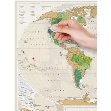 Скретч карта світу Travel Map Geography World (англійська мова), у тубусі 1DEA.me GEOW