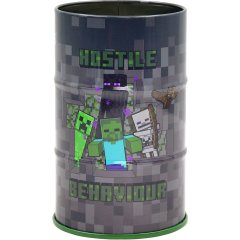 Стакан-подставка бочка Yes Minecraft металл, серый 708376