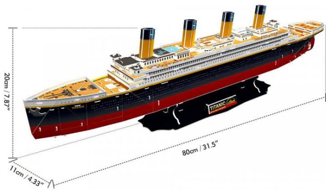 Тривимірна головоломка-конструктор Титанік великий Cubic Fun T4011h