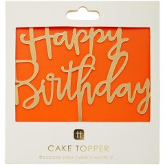 Золота фігурка на торт З Днем Народження, серія Luxe Talking Tables LUXE-CAKE-TOPPER