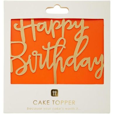 Золота фігурка на торт З Днем Народження, серія Luxe Talking Tables LUXE-CAKE-TOPPER