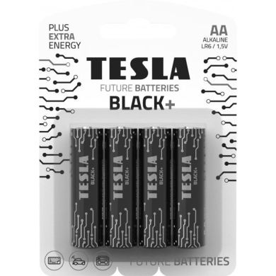 Батарейка Tesla Battery AA Black+ LR06/BLISTER FOIL 4 шт. 8594183396620