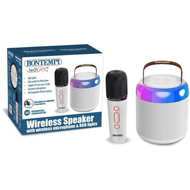 Беспроводная колонка с микрофоном и подсветкой RGB BONTEMPI 490210