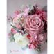 Букет из мыла Нежность белые и розовые розы в высокой вазе в кубе Green boutique 62