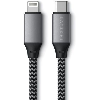 Кабель Satechi USB-C to Lightning Space Gray (25 cm) ST-TCL10M