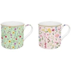 Набір із 2 чашок, 300 мл із тонкого фарфору MEADOW FLOWERS POZZI MILANO M006R0178MFLO
