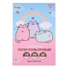 Бумага цветная двусторонняя Yes Pusheen, 20 листов, А4, скоба 955466