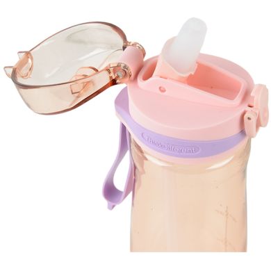 Бутылочка для воды с трубочкой, 600 мл, розовая KITE K22-419-01, Розовый