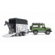 Позашляховик іграшковий Bruder Джип Land Rover Defender з причепом і конячкою зелений 02592