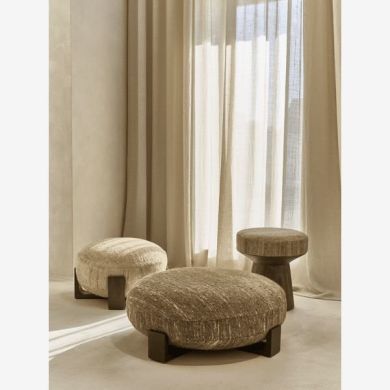 Пуф манговое дерево/шерсть 80&times;30 см, коричневый MILENA POMAX 41316-BRO-15