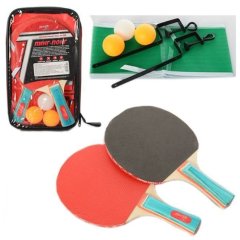 Ракетка MS 0225 2 шт., EVA+резина, ручка наборная, 3 шарика, сетка, чехол, 17 27 4 см MS 0225