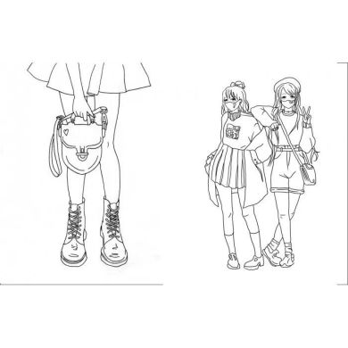 Раскраска # girls#fashion#manga укр Zhorzh 449334