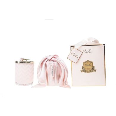 Свеча розовая аромат розы+шарф и крышка с розовой розой Cote noire HCG04