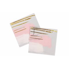 Святкові серветки Сірі із рожевим і золотим 25х25 см, 20 шт LaPrida 5-69644