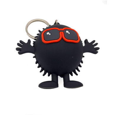 Брелок Tinc чорний 3D персонаж Fuzzy Guy Keyring 3DKRFUBK